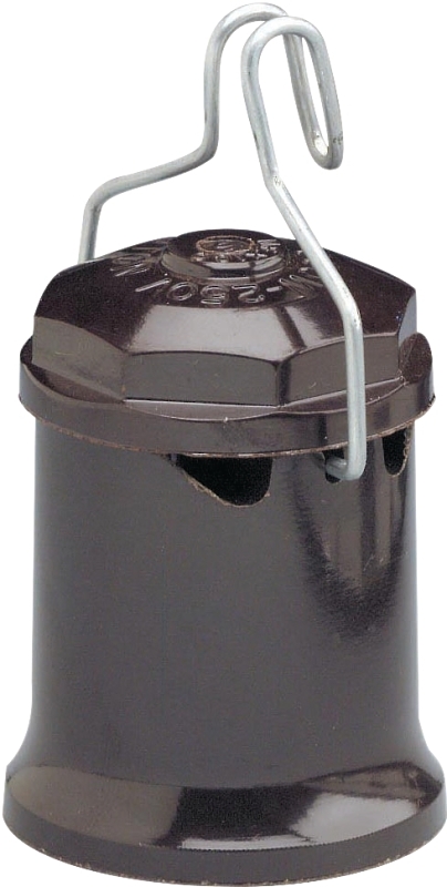 Leviton R50-00167-000 167 Lamp Holder, 250 V, 660 W, Copper Contact, Phenolic Housing Material, Black Color/Finish Family