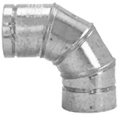 Gas Vent 90-Degree Elbow, Type B, Adjustable, 5-In. Silver