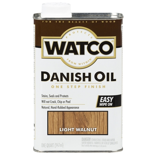 Danish Oil Wood Finish, Light Walnut, 1-Qt.