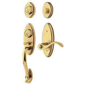 BALD LANDON HANDLE X 5225 LVR X DBL X LH, Lifetime PVD Polished Brass