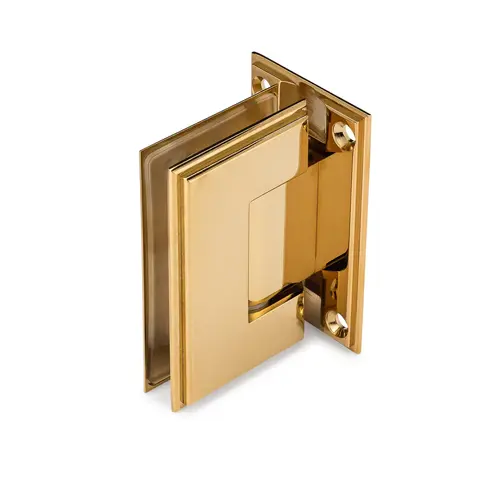 Symphony Standard Duty 90 degree Wall-Glass Hinge - Polished Brass PVD