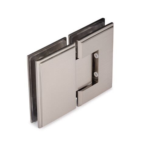 Symphony Standard Duty 180 degree Glass-Glass Hinge for Knee Wall with 5 degree Offset - Brushed Nickel