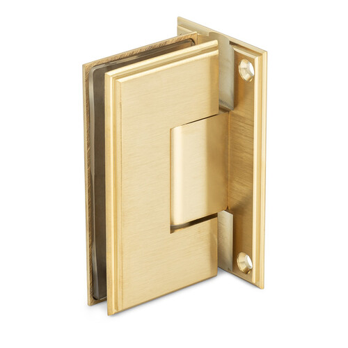 Symphony Heavy Duty 90 degree Wall-Glass Hinge - Brushed Brass PVD