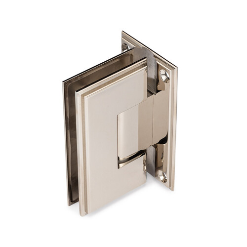 Symphony Heavy Duty 90 degree Wall-Glass Hinge - Polished Nickel