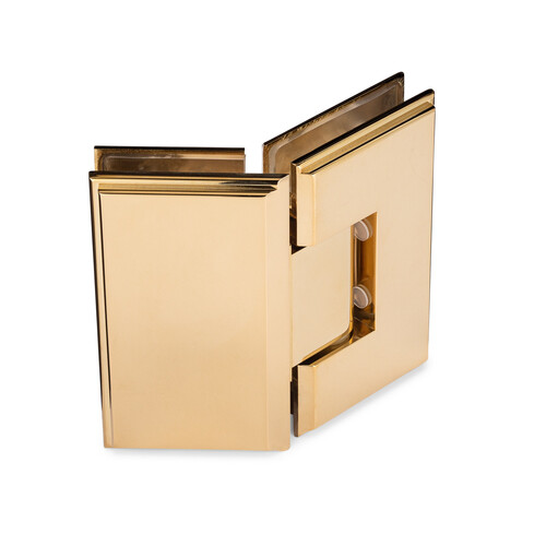 Symphony Heavy Duty 135 degree Glass-Glass Hinge - Polished Brass PVD