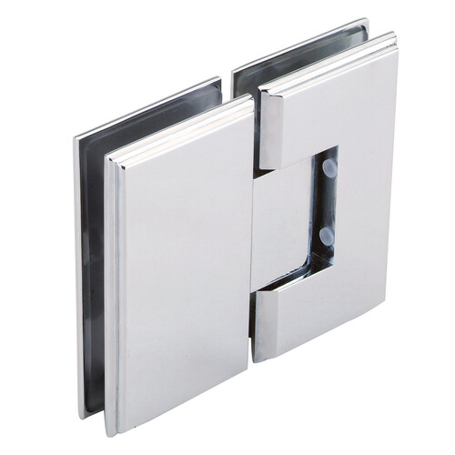 Symphony Heavy Duty 180 degree Glass-Glass Hinge - Polished Chrome