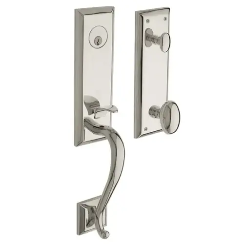 Stonegate Emergency Egress Left Hand Single Cylinder Tubular Handleset Lifetime Bright Nickel Finish