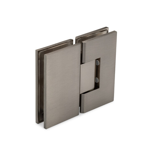 Bohle-Portals TAG81174.619 Taiga Heavy Duty 180 degree Glass-Glass Hinge - Brushed Nickel