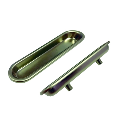 Oval Recessed Zinc Pull Dull Chrome