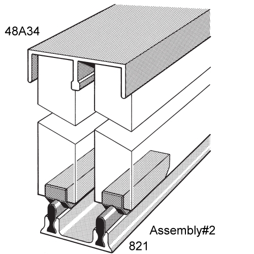 Epco 2-A-3 3/4" Aluminum track assembly