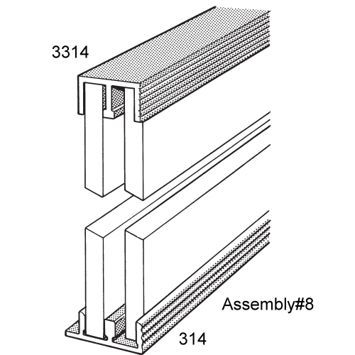 Epco 8-A-3 1/4" Aluminum track assembly