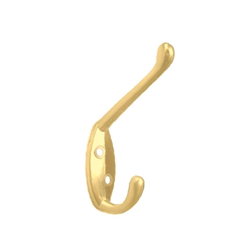 Coat & hat hook, bulk, no screws Polished Brass