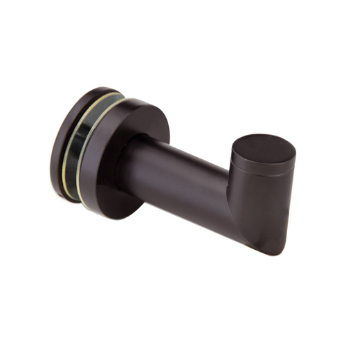 FHC MRH10RB Mitered Thru-Glass Towel/Robe Hook for 3/8" and 1/2" Glass - Oil Rubbed Bronze