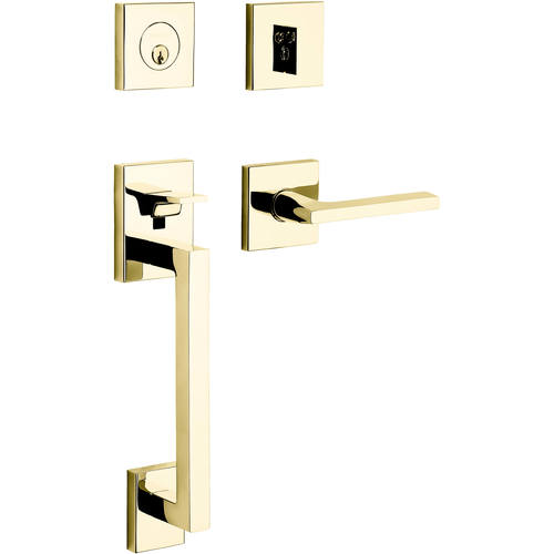 Minneapolis Sectional Left Hand Single Cylinder Entry Tubular Handleset with 5162 Lever Unlacquered Brass Finish