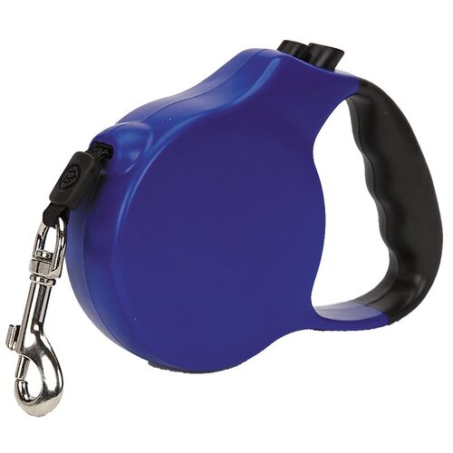 CASUAL CANINE 11610 10 19 Belted Retractable Lead, 10 ft L, Blue, Snap Hook, S