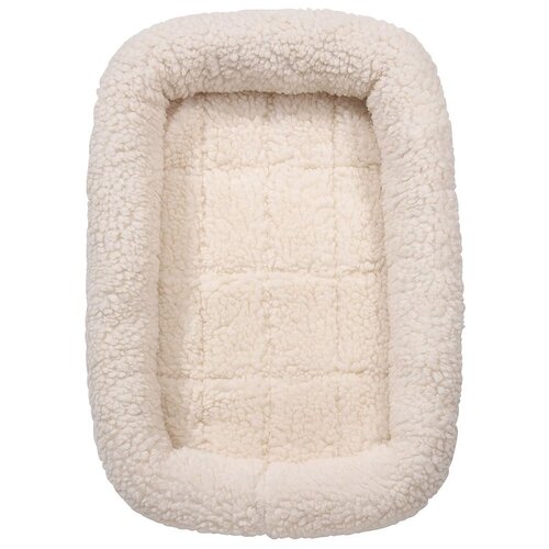 SLUMBER PET ZW250 19 Dog Bed, 17-3/4 in L, 11-3/4 in W, Bumper Style Pattern, Sherpa Cover, Natural