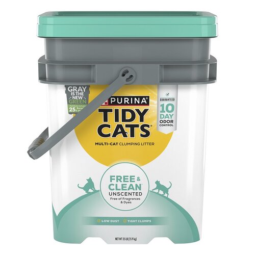 Tidy Cats 16858 Free & Clean Clumping Cat Litter, 35 lb Pail