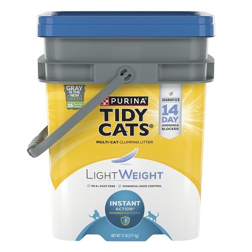 Tidy Cats 16504 Lightweight Instant Action Clumping Cat Litter, 17 lb Pail