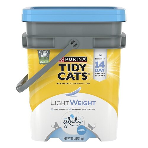 Tidy Cats 16759 Lightweight with Glade Clumping Cat Litter, 17 lb Pail