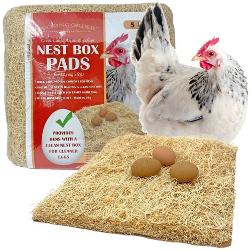 Nest Box Pads, 13 in H, 13 in W, Wood Fiber - pack of 5