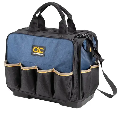 TOOL WORKS Molded-Base Technician's Tool Bag, 17 in W, 10 in D, 15 in H, 54-Pocket, Polyester