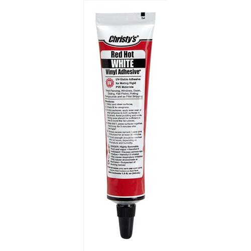 Christy's 505114 Adhesive and Sealant Red Hot White For PVC/Vinyl 1.5 oz White