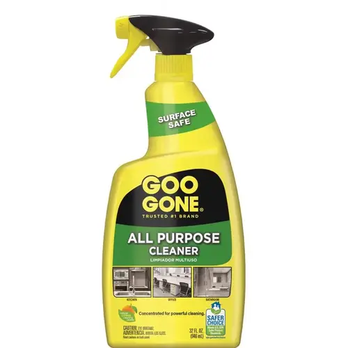 Goo Gone 2195 All-Purpose Cleaner, 32 oz Spray Bottle, Liquid, Citrus, Clear