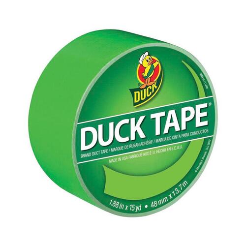 Duct Tape, 15 yd L, 1.88 in W, Vinyl Backing, Neon Green