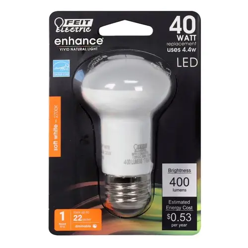 LED Bulb, Flood/Spotlight, R16 Lamp, 40 W Equivalent, E26 Lamp Base, Dimmable Frosted