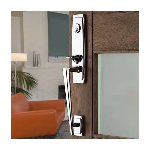 Palm Springs Full Escutcheon Right Hand Full Dummy Tubular Handleset with L024 Lever Satin Brass with Brown Finish