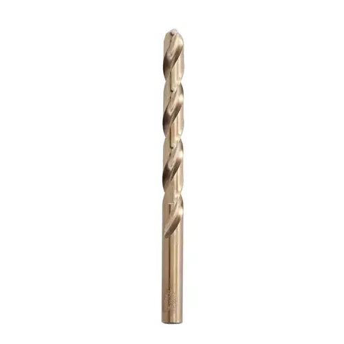 Jobber Drill Bit, 1/2 in Dia, 6 in OAL, Spiral Flute, 1-Flute, 1/2 in Dia Shank, Straight Shank Gold Oxide