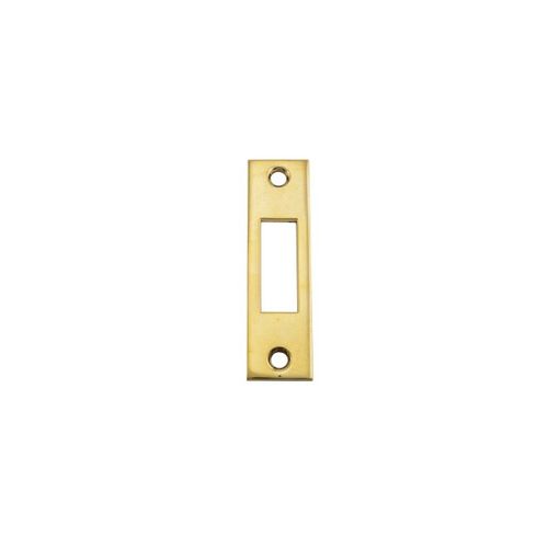 1" x 3-5/8" Mortise Deadlock Strike Unlacquered Brass Finish