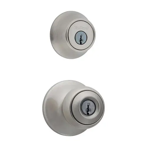 Entry Lock and Single Cylinder Deadbolt Polo Satin Nickel 1-3/4" Satin Nickel