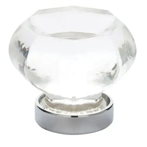 Old Town Clear 1" Cabinet Knob Bright Chrome Finish