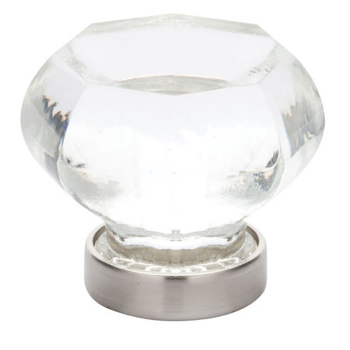 Old Town Clear 1" Cabinet Knob Satin Nickel Finish