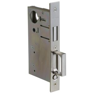 2-1/2" Backset Pocket Door Lock with Pull for Privacy and Entry Lifetime Brass Finish
