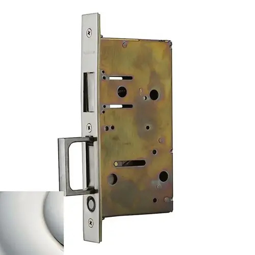 Pocket Door Strike with Pull for Dummy Side of Double Door Lifetime Bright Nickel Finish