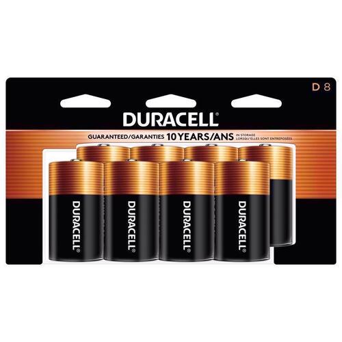 DURACELL MN13R8DWZ0017 Batteries Coppertop D Alkaline 8 pk Carded