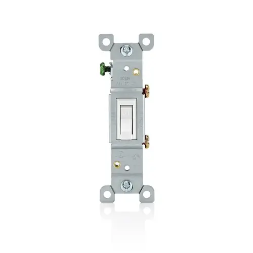 Residential Grade 15 Amp Toggle Single Pole Switch, White