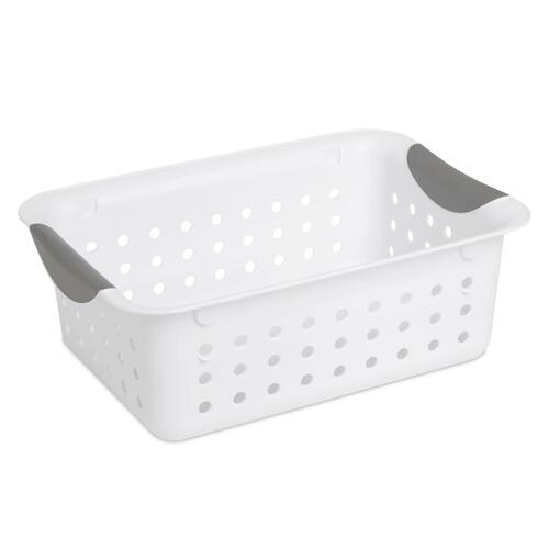 Ultra Storage Basket, 0.9 cu-ft Capacity, Plastic, White - pack of 12