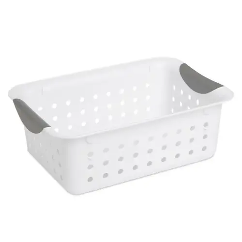 Ultra Storage Basket, 0.9 cu-ft Capacity, Plastic, White