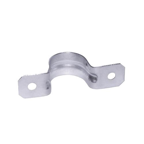 2 Hole Strap ProConnex 3" D Zinc-Plated Steel Silver