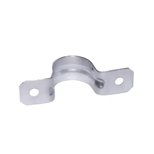 2 Hole Strap ProConnex 1-1/4" D Zinc-Plated Steel Silver