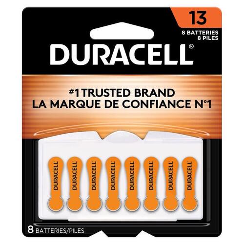 DURACELL DA13B8 Hearing Aid Battery Zinc Air 13 1.4 V 300 mAh