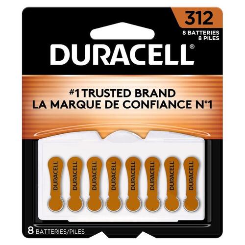 DURACELL DA312B8ZM09 Hearing Aid Battery Zinc Air 312 1.4 V 185 mAh