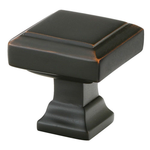 Geometric Square 1-3/8" Cabinet Knob Oil Rubbed Bronze Finish