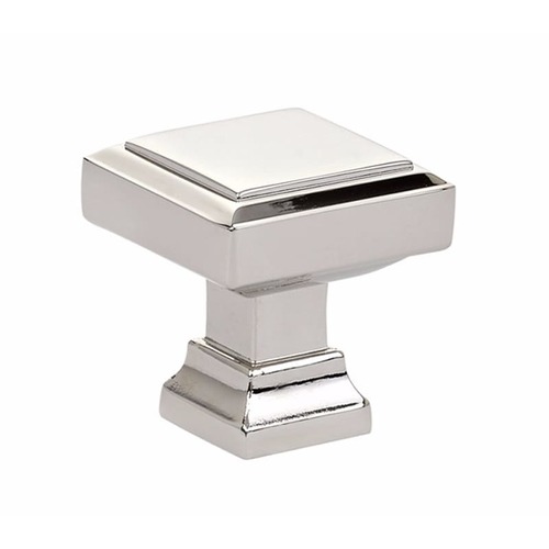 Geometric Square 1-1/4" Cabinet Knob Bright Nickel Finish