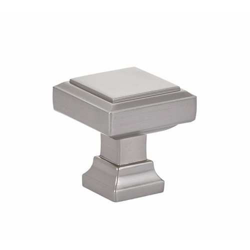 Geometric Square 1-1/4" Cabinet Knob Satin Nickel Finish