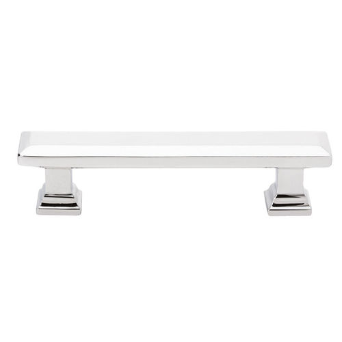 Geometric Rectangular 4" Cabinet Pull Bright Chrome Finish