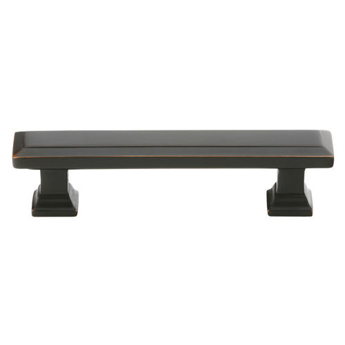 Geometric Rectangular 4" Cabinet Pull Oil Rubbed Bronze Finish